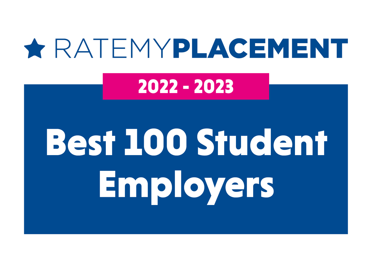 Ratemyplacement 2022-2023 best 100 student employers logo